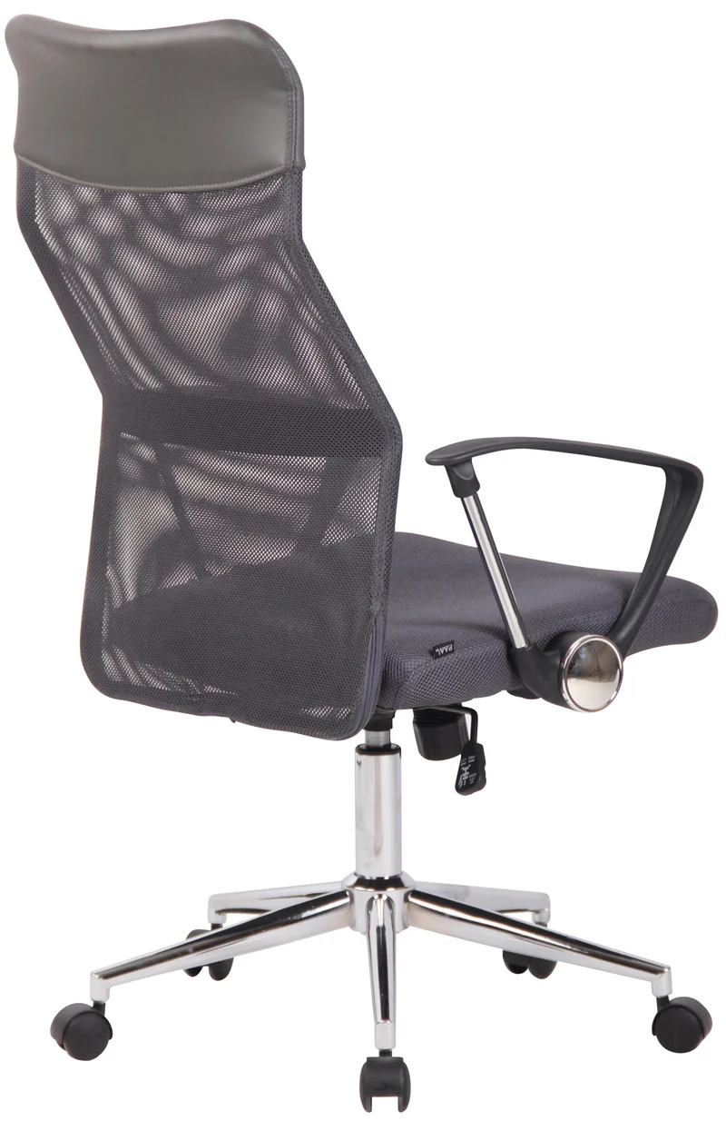Fauteuil de bureau sur roulettes forme ergonomique hauteur réglable pivotant en maille gris BUR10587
