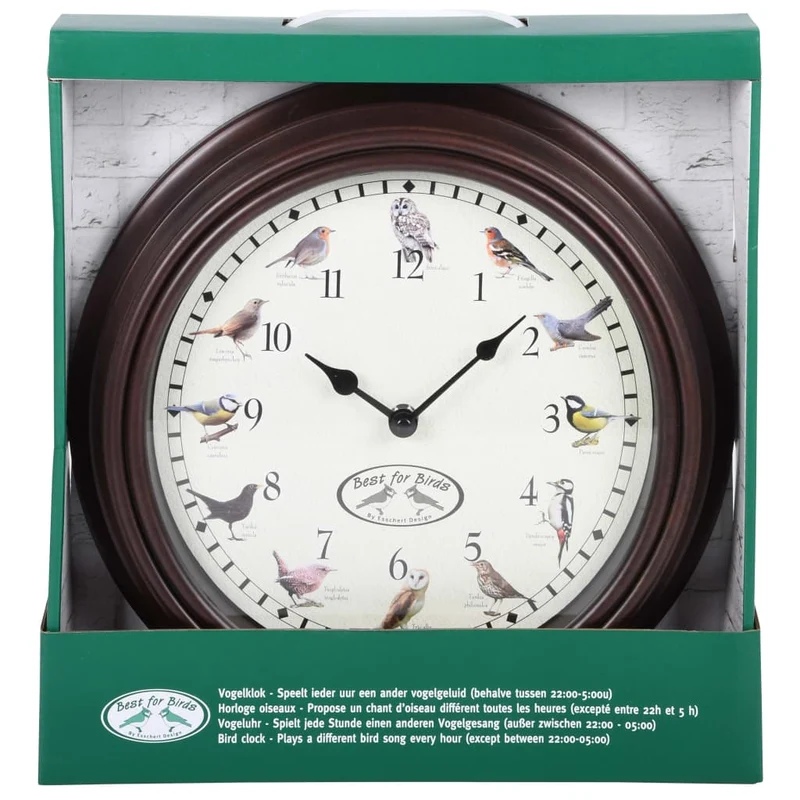 Horloge murale avec sons d'oiseaux 30,1 x 4,5 cm DEC022245