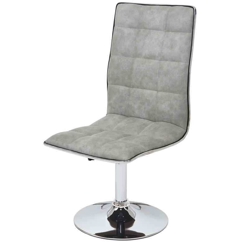 Lot de 2 chaises de salle à manger cuisine ajustable à hauteur variable tissu gris 04_0000222