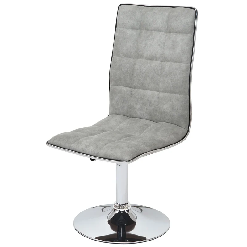 Lot de 2 chaises de salle à manger cuisine ajustable à hauteur variable tissu gris 04_0000222