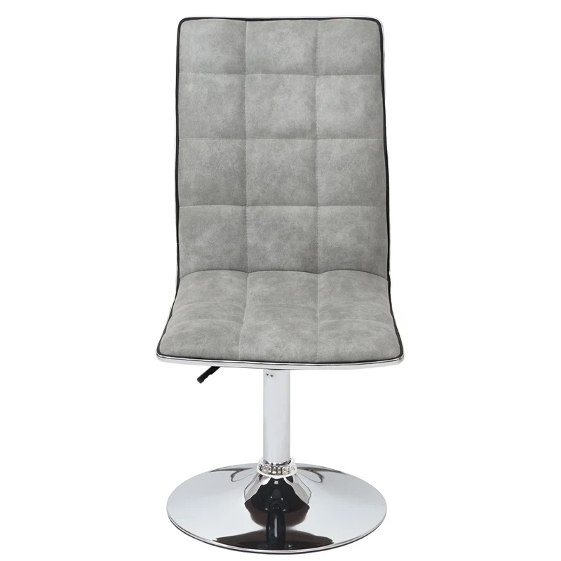 Lot de 2 chaises de salle à manger cuisine ajustable à hauteur variable tissu gris 04_0000222