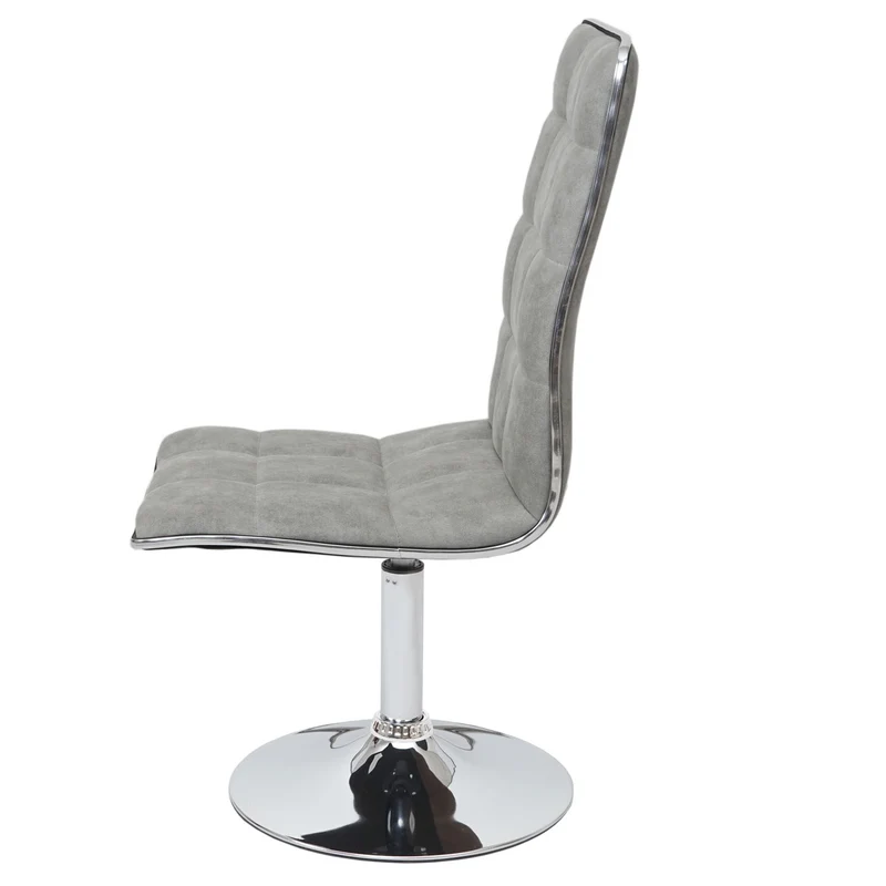 Lot de 2 chaises de salle à manger cuisine ajustable à hauteur variable tissu gris 04_0000222