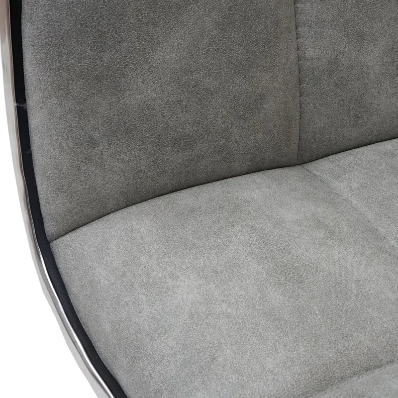Lot de 2 chaises de salle à manger cuisine ajustable à hauteur variable tissu gris 04_0000222
