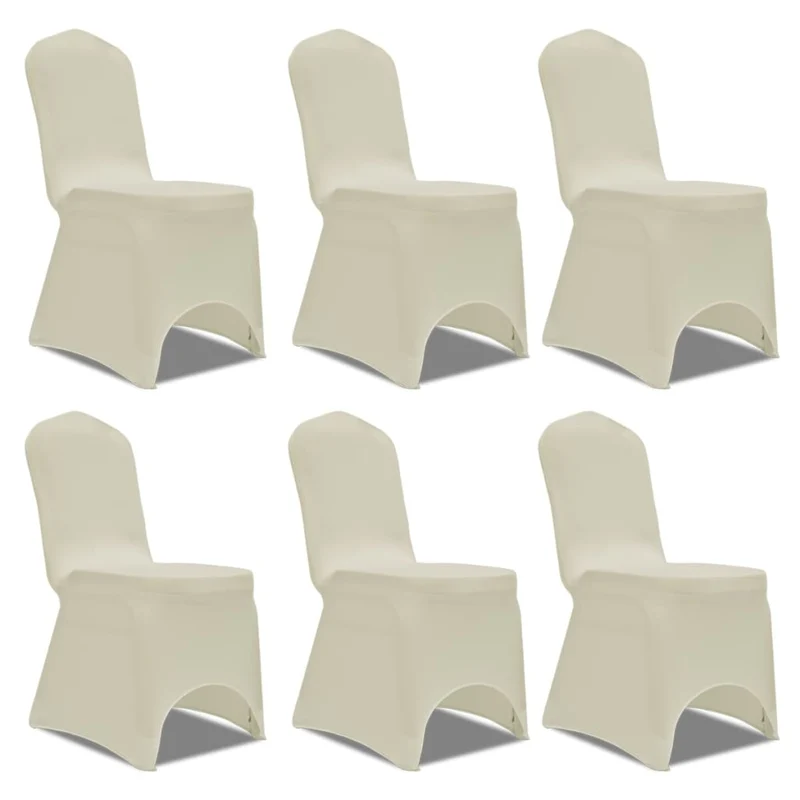 Housses élastiques de chaise Crème 12 pièces DEC022525