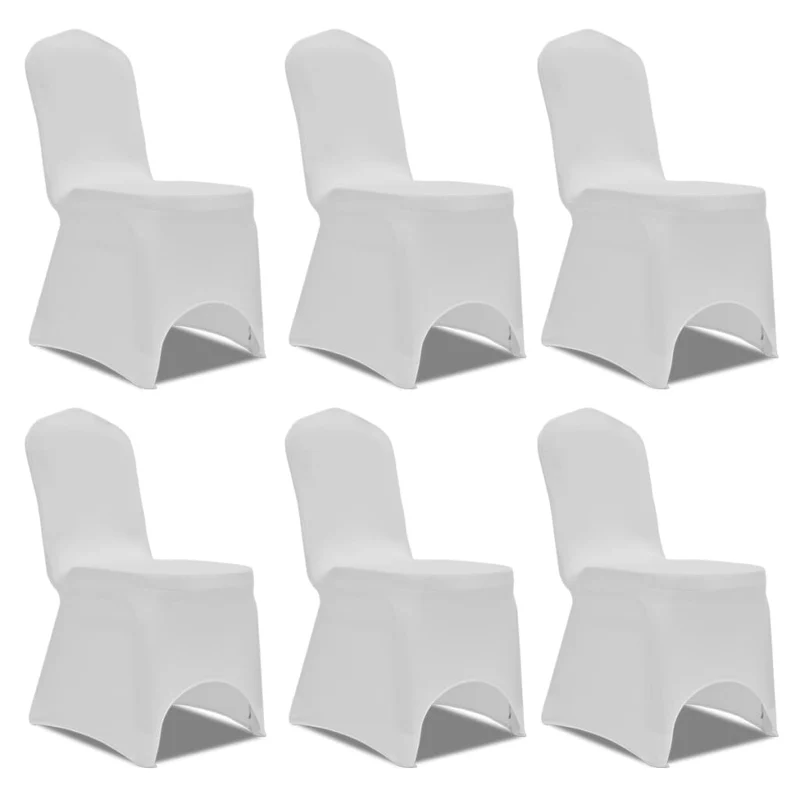 Housses élastiques de chaise Blanc 12 pièces DEC022523