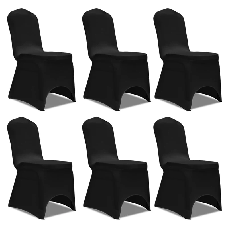 Housses élastiques de chaise Noir 12 pièces DEC022524
