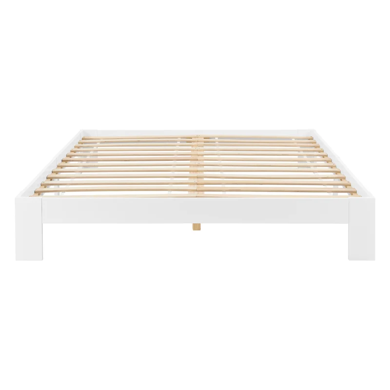 Cadre de lit avec sommier à lattes lit double 140 x 200 cm en pin banc 03_0004921