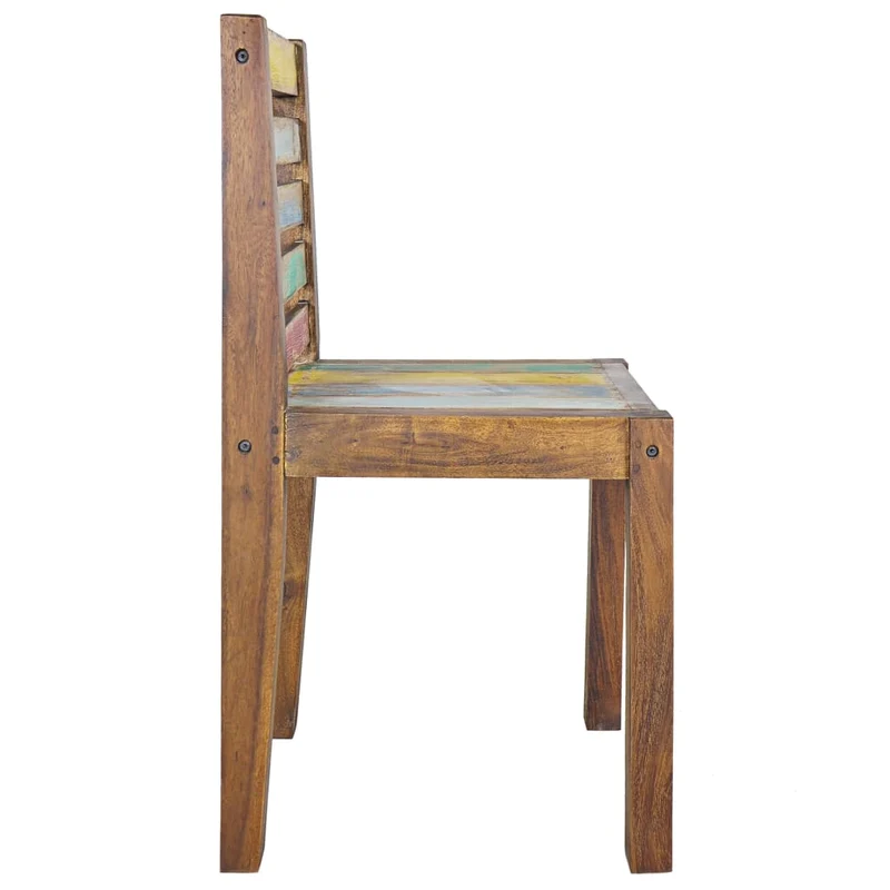 Lot de 4 chaises de salle à manger cuisine bois de récupération solide design vintage CDS021332