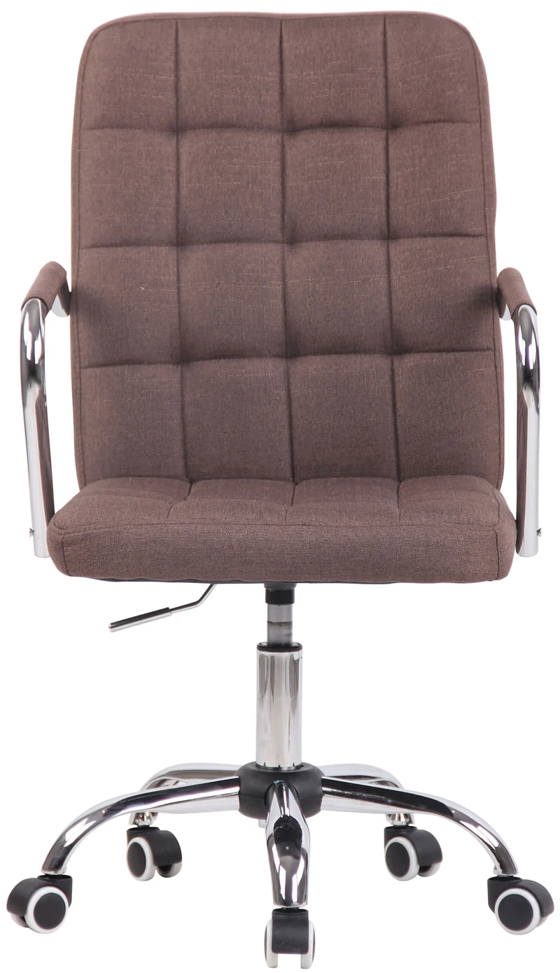 Chaise de bureau sur roulettes moderne et confortable en tissu marron BUR10635