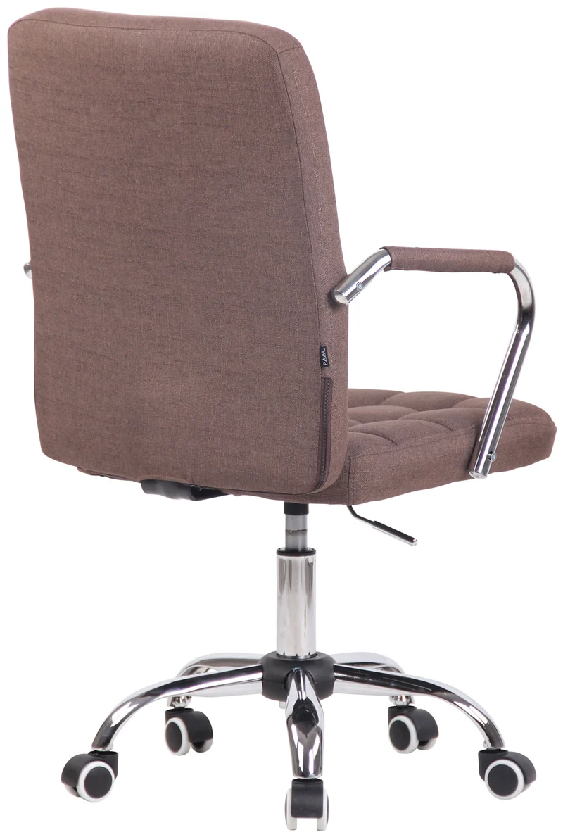 Chaise de bureau sur roulettes moderne et confortable en tissu marron BUR10635