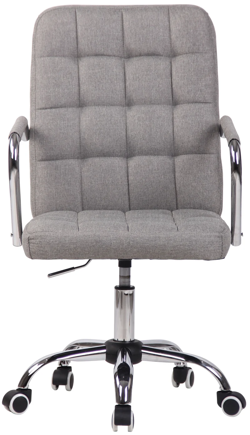 Chaise de bureau sur roulettes moderne et confortable en tissu gris BUR10634