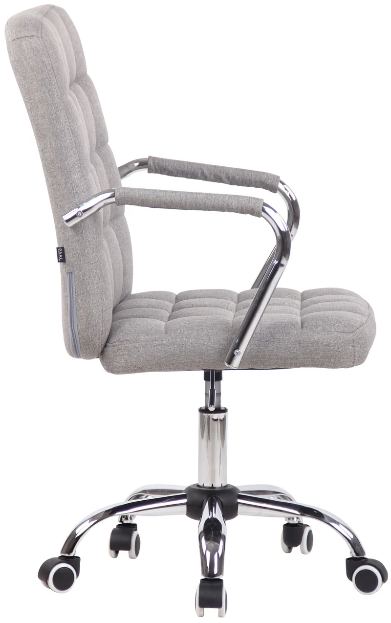 Chaise de bureau sur roulettes moderne et confortable en tissu gris BUR10634