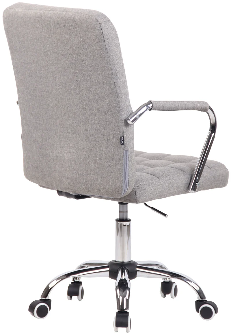 Chaise de bureau sur roulettes moderne et confortable en tissu gris BUR10634