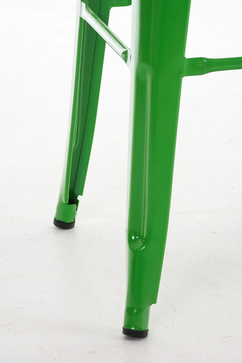 Lot de 2 tabourets de bar style industriel en métal avec repose-pieds vert TDB10116