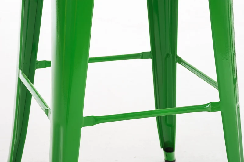 Lot de 2 tabourets de bar style industriel en métal avec repose-pieds vert TDB10116