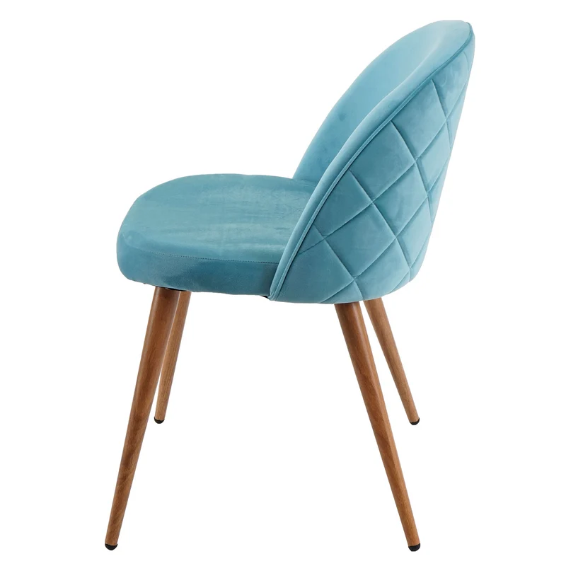 Lot de 6 chaises de salle à manger tissu velours bleu en bois style rétro 04_0000804