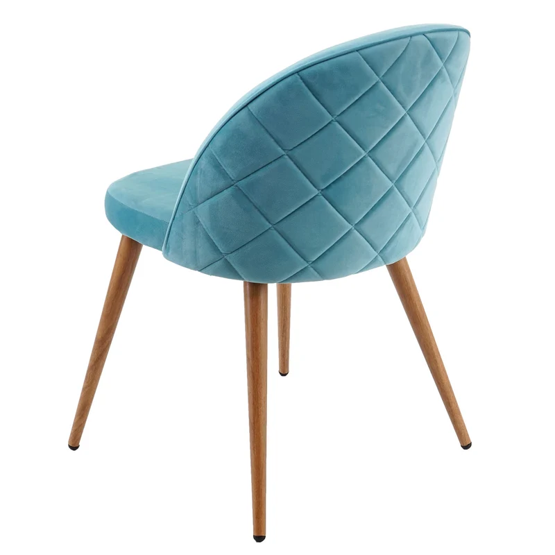 Lot de 6 chaises de salle à manger tissu velours bleu en bois style rétro 04_0000804