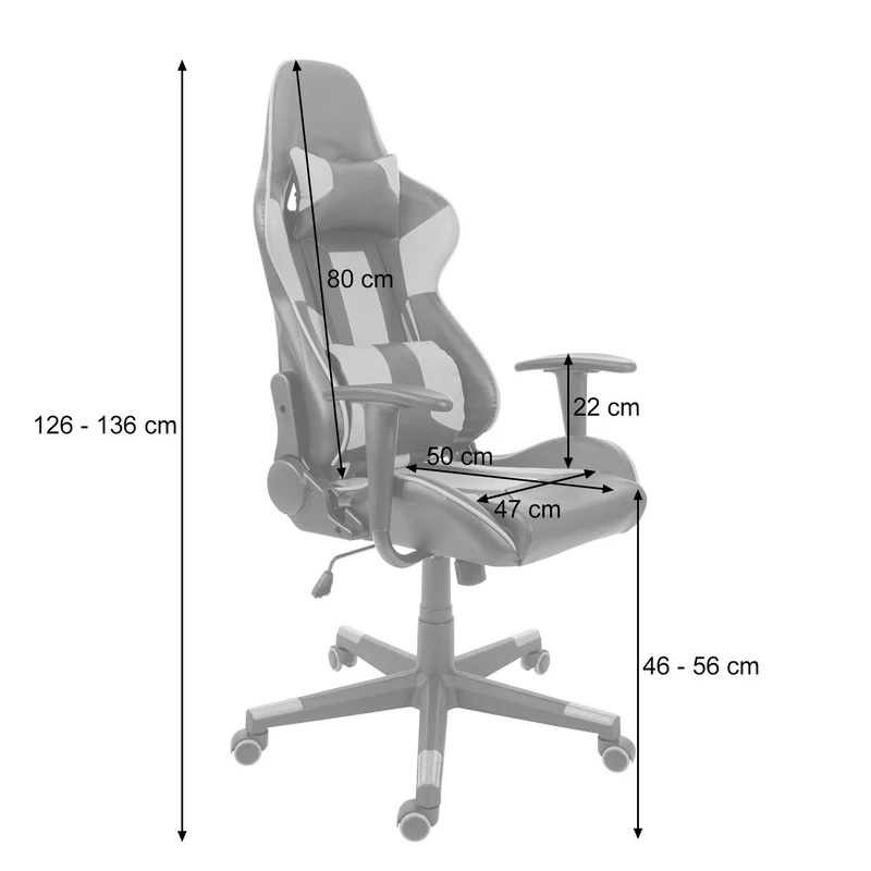 Fauteuil chaise de bureau sur roulettes gamer pivotante en synthétique noir bleu 04_0001854