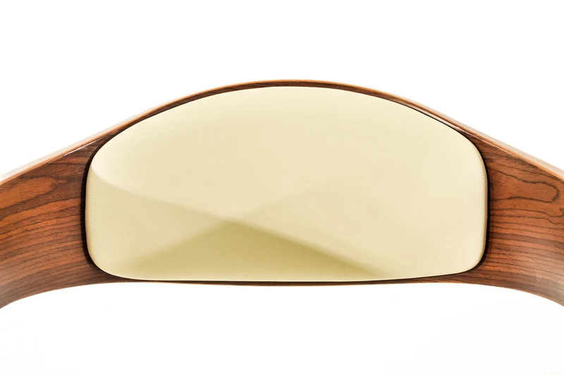 Tabouret de bar avec repose-pied design moderne assise en bois et synthétique crème pieds chromé 10_0000064