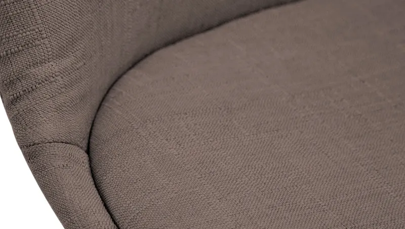 Chaise de salle à manger x1 design scandinave en tissu taupe et piètement à 4 pieds en bois marron 10_0003305
