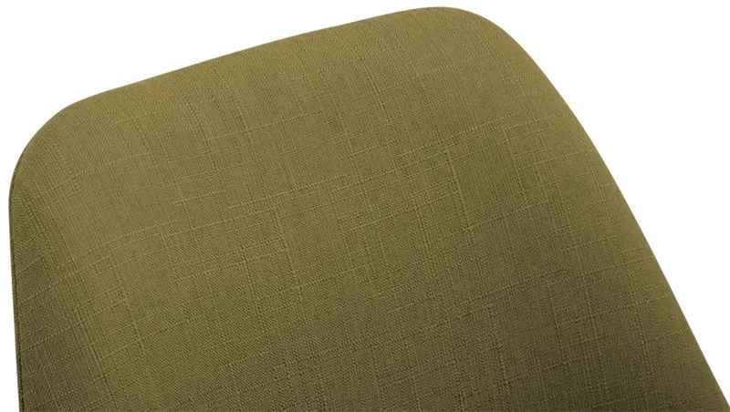 Chaise de salle à manger x1 design scandinave en tissu vert et piètement à 4 pieds en bois marron 10_0003304