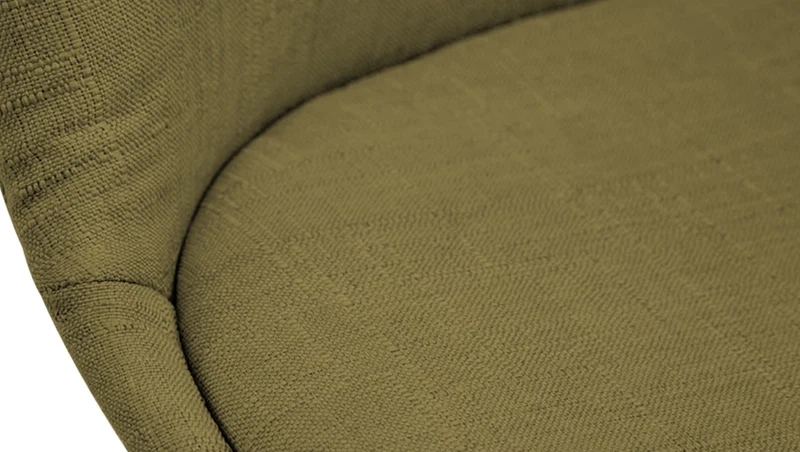 Chaise de salle à manger x1 design scandinave en tissu vert et piètement à 4 pieds en bois marron 10_0003304