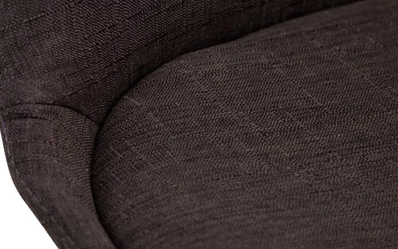 Chaise de salle à manger x1 design scandinave en tissu gris foncé et piètement à 4 pieds en bois marron 10_0003302