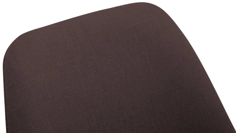 Chaise de salle à manger x1 design scandinave en tissu marron et piètement à 4 pieds en bois marron 10_0003300