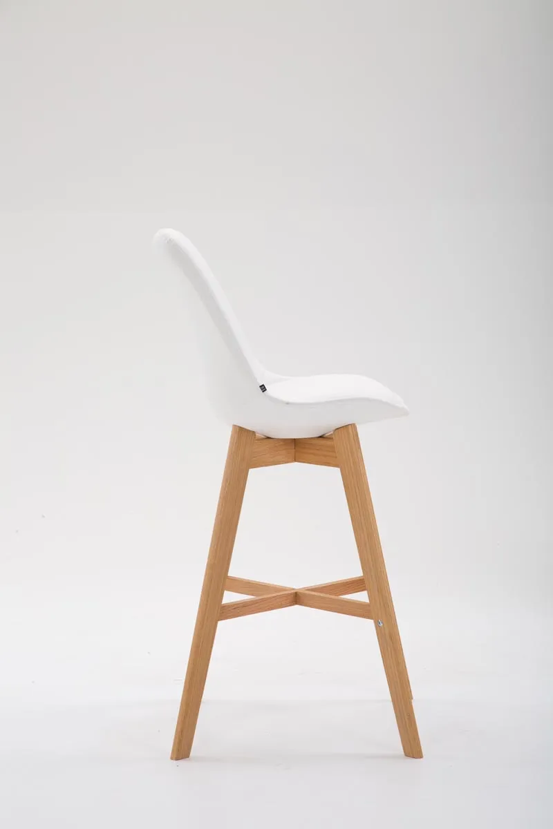 Tabouret de bar chaise haute design scandinave moderne en synthétique blanc TDB10387