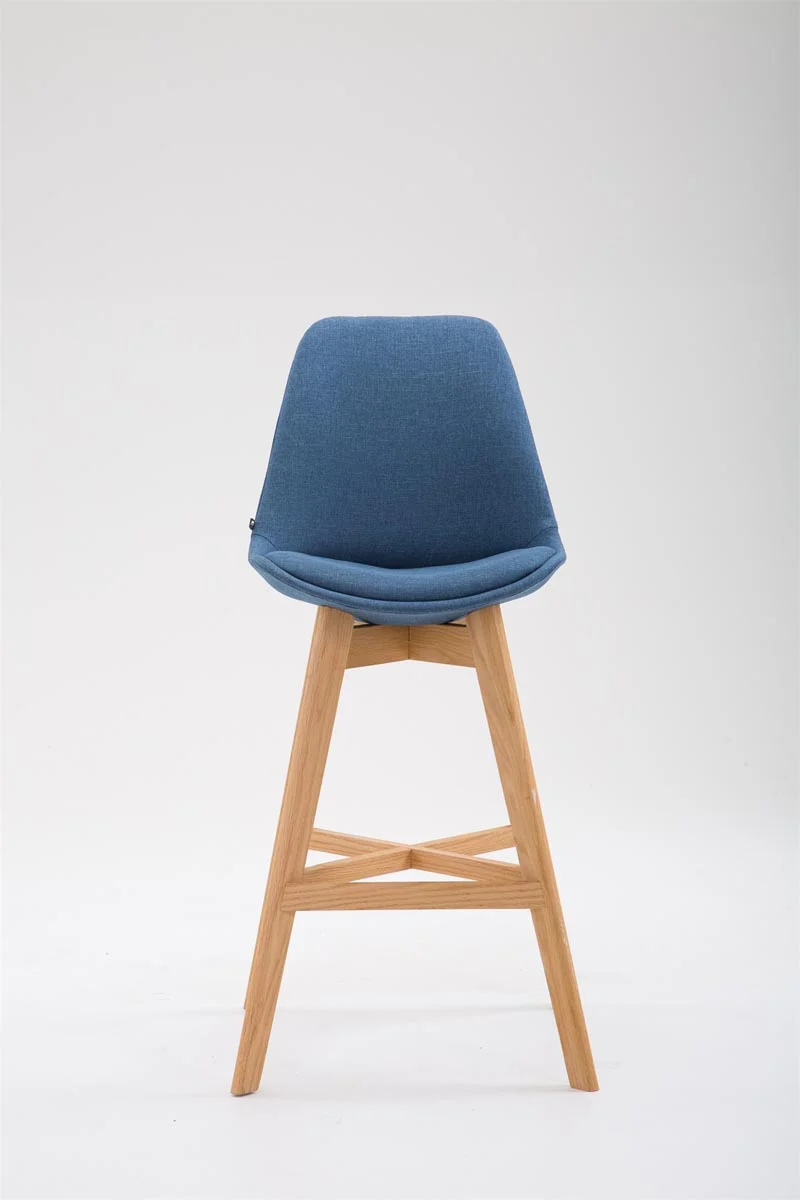 Lot de 2 tabouret de bar chaise haute design moderne en tissu bleu 10_0001295