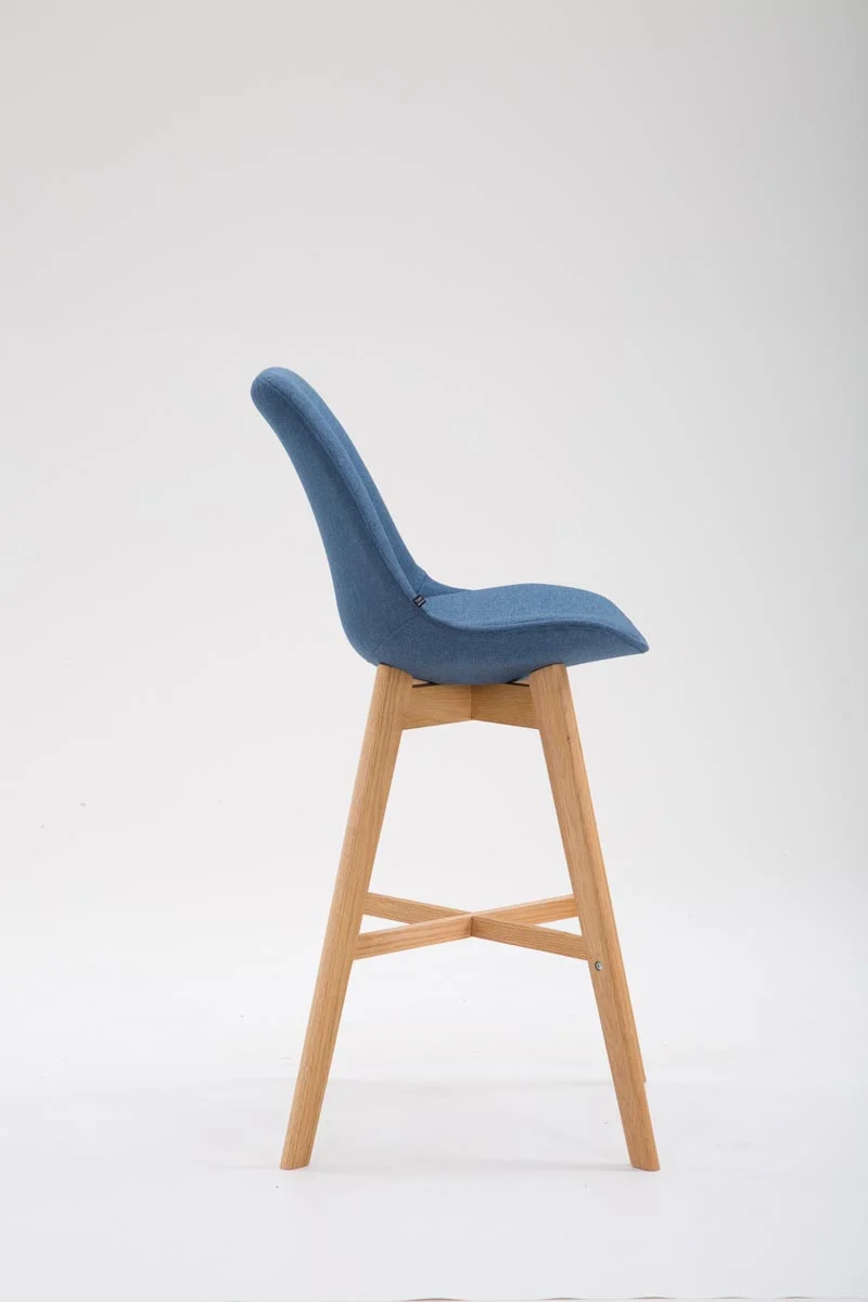 Lot de 2 tabouret de bar chaise haute design moderne en tissu bleu 10_0001295