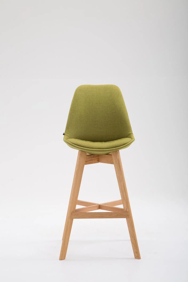 Tabouret de bar chaise haute design scandinave moderne en tissu vert 10_0000926