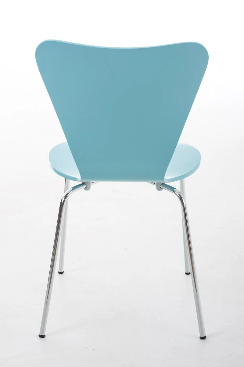 Lot de 2 chaises de séjour bureau en bois bleu et métal CDS10011
