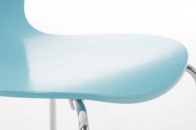 Lot de 2 chaises de séjour bureau en bois bleu et métal CDS10011