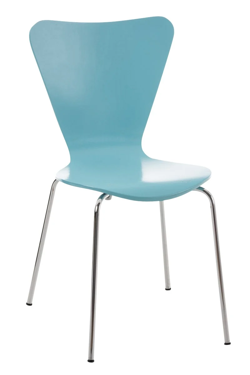 Lot de 2 chaises de séjour bureau en bois bleu et métal CDS10011