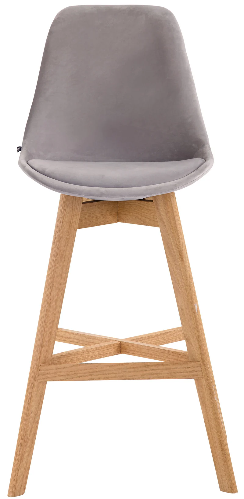 Lot de 2 tabourets de bar chaise haute design moderne en velours gris clair 10_0001304