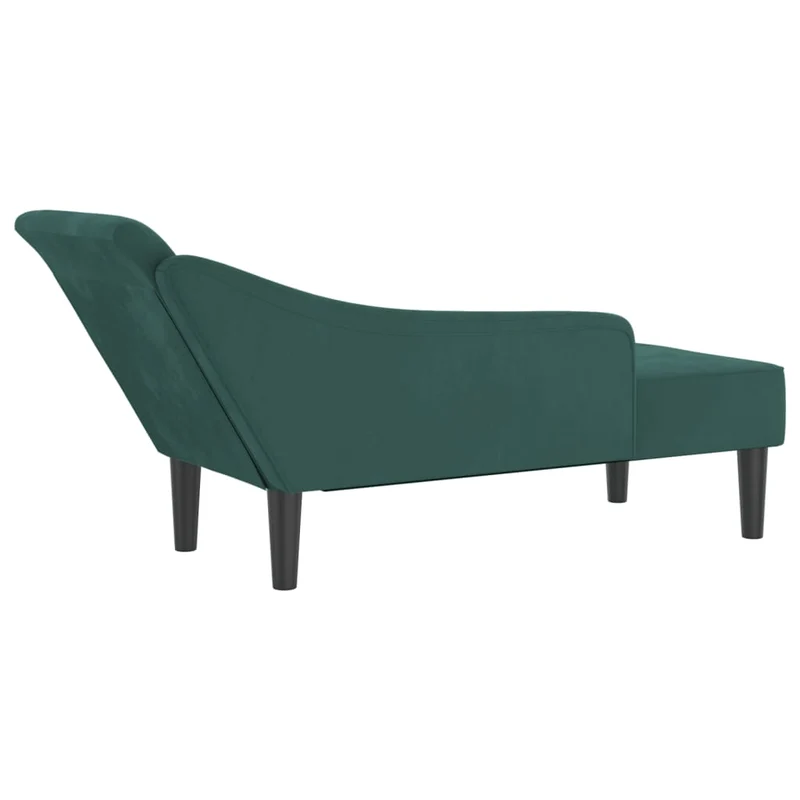 Méridienne chaise longue canapé pour intérieur avec coussins en velours vert DEC026106