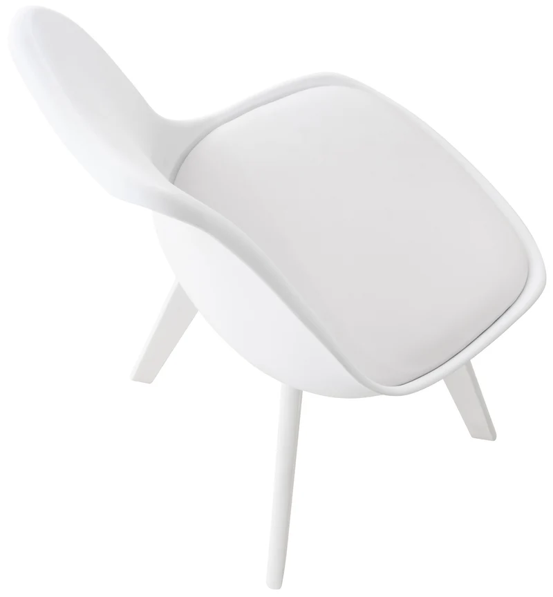 Lot de 4 chaises de salle à manger cuisine design moderne synthétique blanc 10_0001383