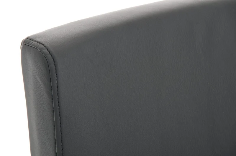 Lot de 2 tabourets de bar design moderne support en acier inoxydable assise en PVC noir 10_0004384