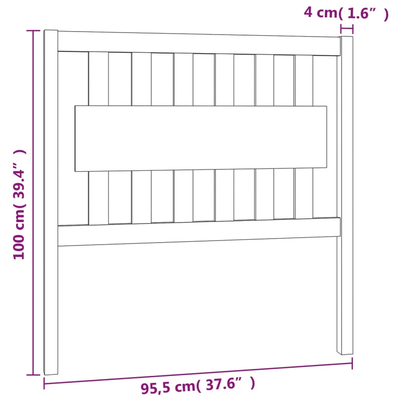 Tête de lit accessoire couchage chambre à coucher meuble 95,5 x 4 x 100 cm bois blanc TDL0203660