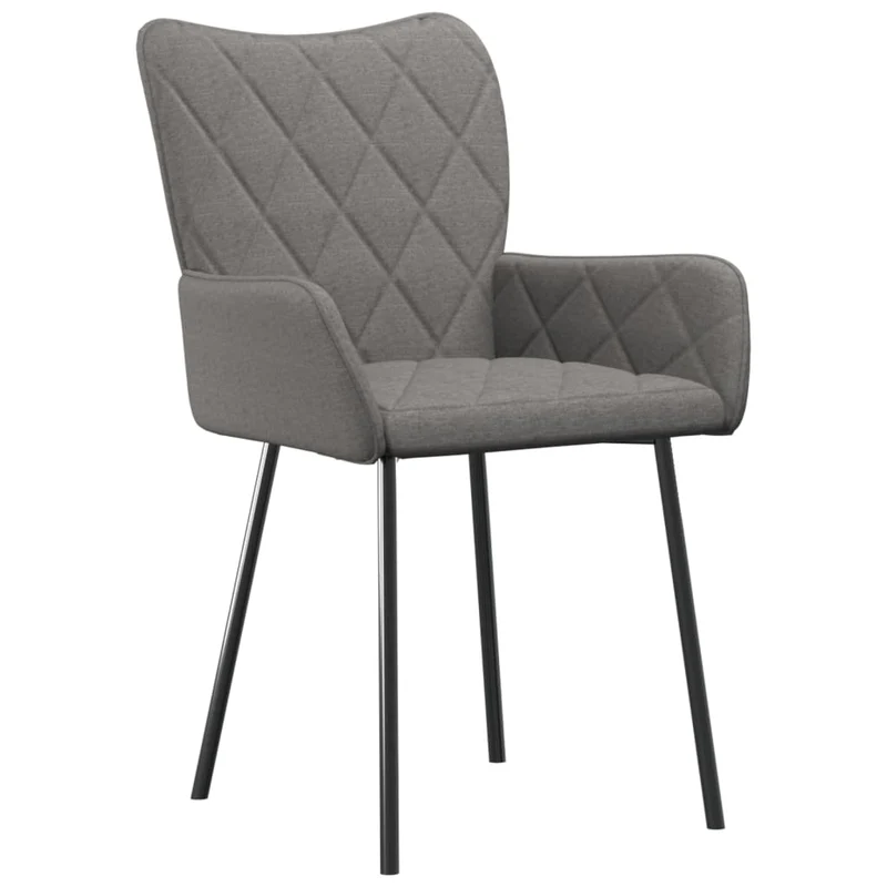 Set de 2 chaises de salle à manger gris clair tissu gris DEC025511