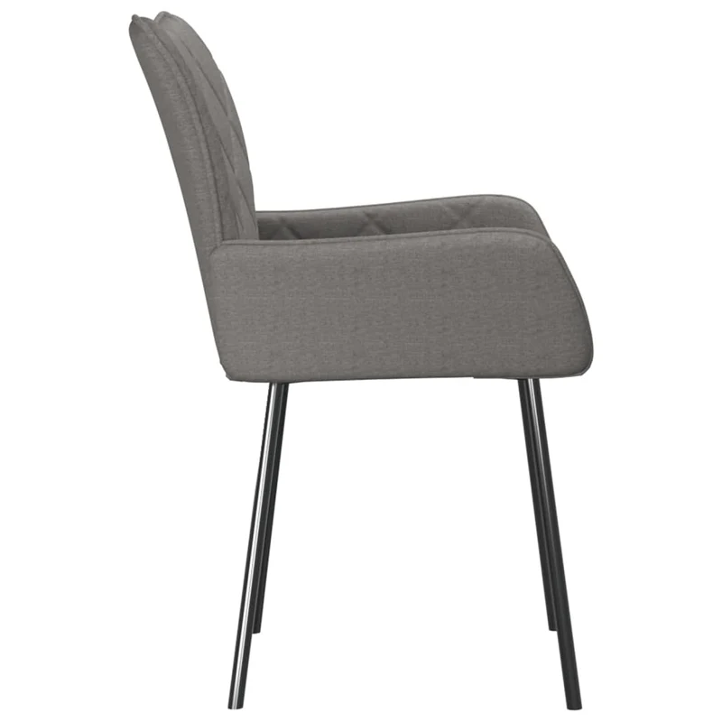 Set de 2 chaises de salle à manger gris clair tissu gris DEC025511