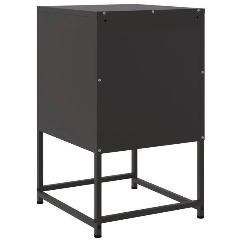 Lot de 2 tables de chevet avec compartiment avec porte 36 x 39 x 60,5 cm acier noir DEC035485