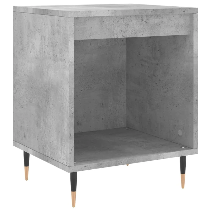Lot de 2 tables de chevet avec compartiment ouvert 40 x 35 x 50 cm bois d’ingénierie gris DEC035373