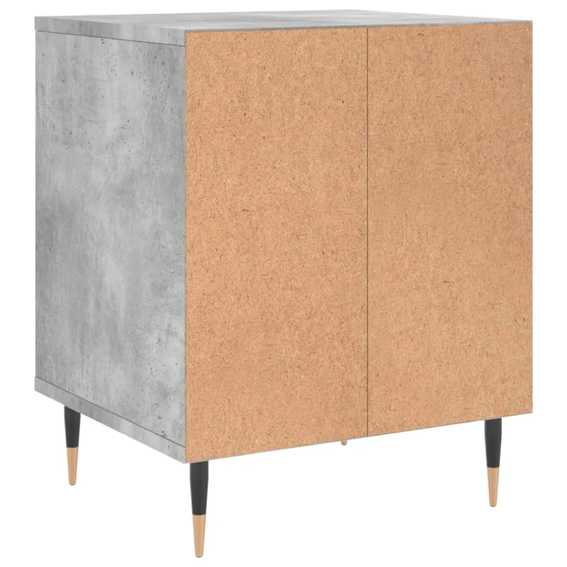 Lot de 2 tables de chevet avec compartiment ouvert 40 x 35 x 50 cm bois d’ingénierie gris DEC035373
