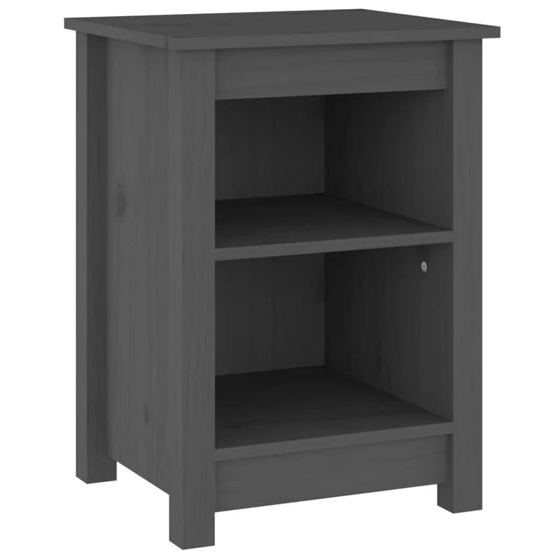 Lot de 2 tables de chevet avec compartiment ouvert 40 x 35 x 55 cm bois de pin gris DEC035328