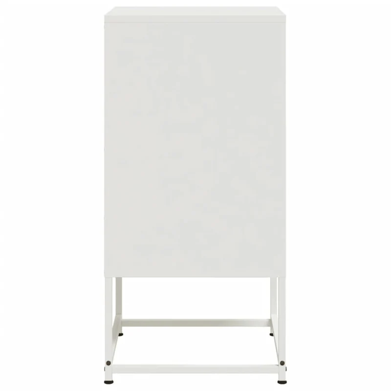 Lot de 2 tables de chevet avec compartiment avec porte 36 x 39 x 78 cm acier blanc DEC034876