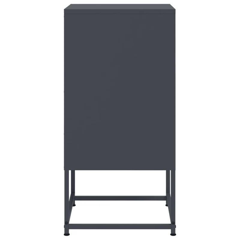 Lot de 2 tables de chevet avec compartiment avec porte 36 x 39 x 78 cm acier anthracite DEC034832