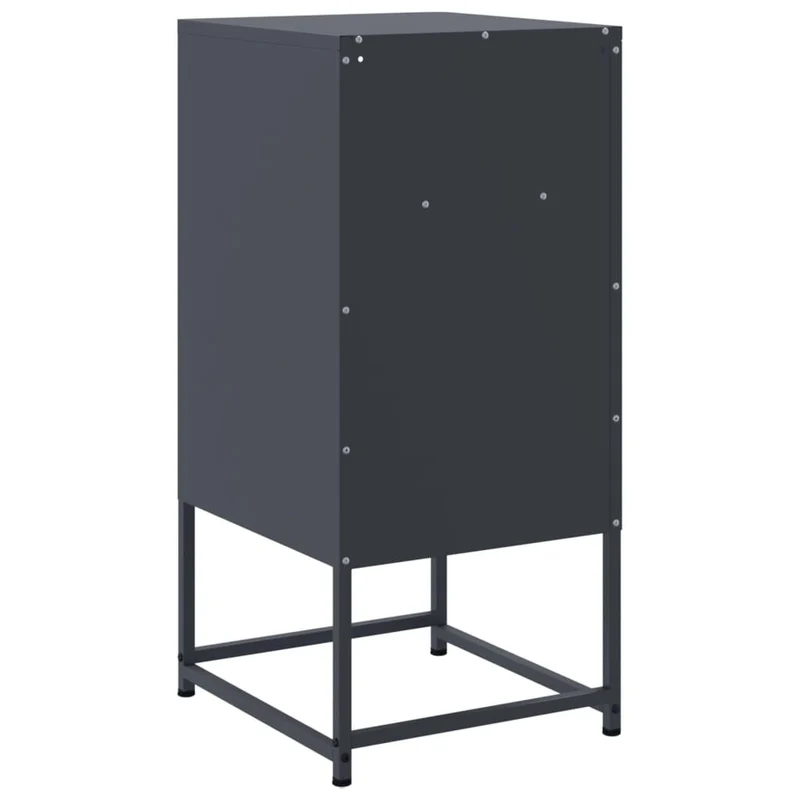 Lot de 2 tables de chevet avec compartiment avec porte 36 x 39 x 78 cm acier anthracite DEC034832