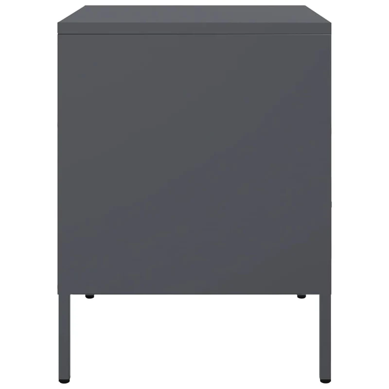 Lot de 2 tables de chevet avec tiroir et compartiment ouvert 36 x 39 x 50,5 cm acier anthracite DEC034825